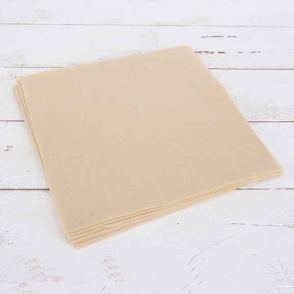 Threadart Premium Felt Sheets - 10 Sheets - 12" x 12" - Cream | Soft Wool-Like Feel | 1.2mm Thick for DIY Crafts, Sewing, Crafting Projects | Compatible with Cricut Maker