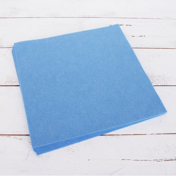 Threadart Premium Felt Sheets - 10 Sheets - 12" x 12" - Light Blue | Soft Wool-Like Feel | 1.2mm Thick for DIY Crafts, Sewing, Crafting Projects | Compatible with Cricut Maker