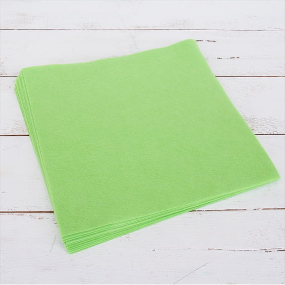 Threadart Premium Felt Sheets - 10 Sheets - 12" x 12" - Light Green | Soft Wool-Like Feel | 1.2mm Thick for DIY Crafts, Sewing, Crafting Projects | Compatible with Cricut Maker