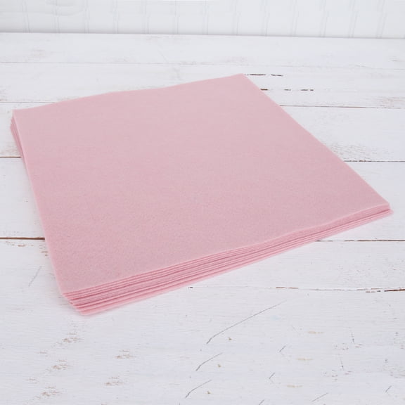 Threadart Premium Felt Sheets - 10 Sheets - 12" x 12" - Light Pink | Soft Wool-Like Feel | 1.2mm Thick for DIY Crafts, Sewing, Crafting Projects | Compatible with Cricut Maker