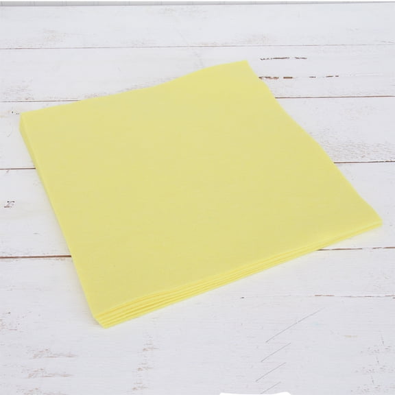 Threadart Premium Felt Sheets - 10 Sheets - 12" x 12" - Light Yellow | Soft Wool-Like Feel | 1.2mm Thick for DIY Crafts, Sewing, Crafting Projects | Compatible with Cricut Maker