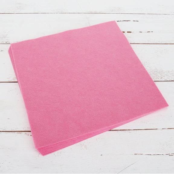 Threadart Premium Felt Sheets - 10 Sheets - 12" x 12" - Pink | Soft Wool-Like Feel | 1.2mm Thick for DIY Crafts, Sewing, Crafting Projects | Compatible with Cricut Maker