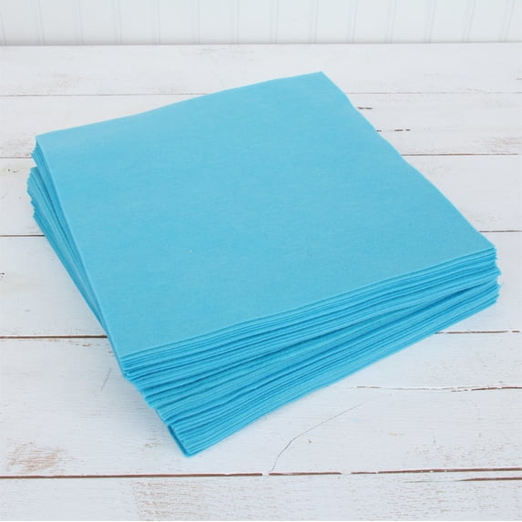 Threadart Premium Felt Sheets - 50 Sheets - 12" x 12" - Aqua | Soft Wool-Like Feel | 1.2mm Thick for DIY Crafts, Sewing, Crafting Projects | Compatible with Cricut Maker