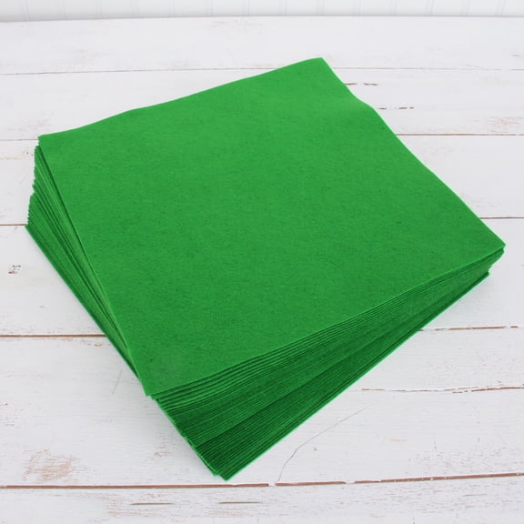Threadart Premium Felt Sheets - 50 Sheets - 12" x 12" - Green | Soft Wool-Like Feel | 1.2mm Thick for DIY Crafts, Sewing, Crafting Projects | Compatible with Cricut Maker