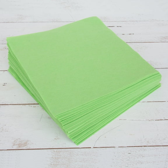 Threadart Premium Felt Sheets - 50 Sheets - 12" x 12" - Light Green | Soft Wool-Like Feel | 1.2mm Thick for DIY Crafts, Sewing, Crafting Projects | Compatible with Cricut Maker