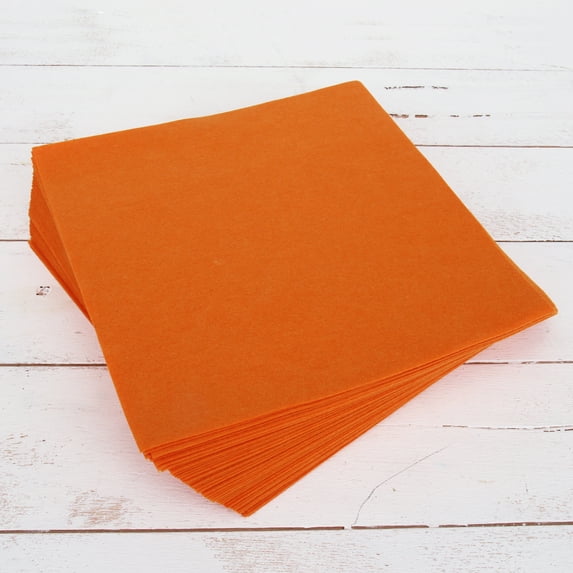 Threadart Premium Felt Sheets - 50 Sheets - 12" x 12" - Orange | Soft Wool-Like Feel | 1.2mm Thick for DIY Crafts, Sewing, Crafting Projects | Compatible with Cricut Maker