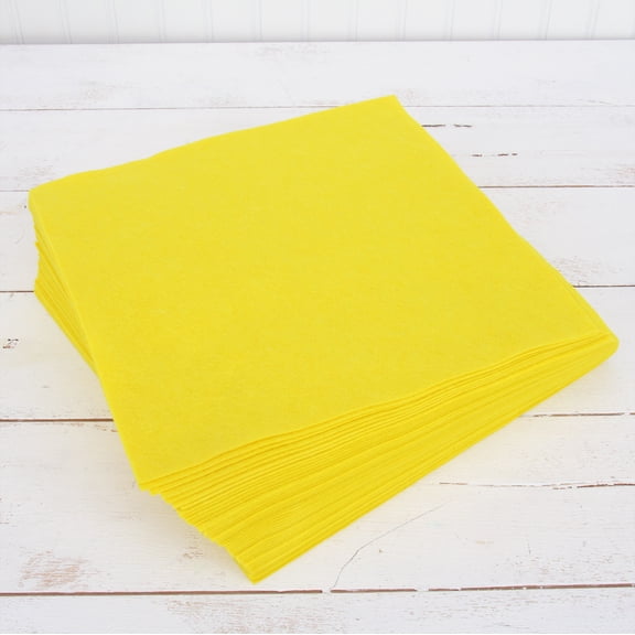 Threadart Premium Felt Sheets - 50 Sheets - 12" x 12" - Yellow | Soft Wool-Like Feel | 1.2mm Thick for DIY Crafts, Sewing, Crafting Projects | Compatible with Cricut Maker