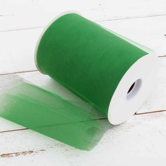 Threadart Premium Soft Tulle Mega Roll - 6" x 100 Yards (300ft) Fabric - For Wedding, Parties, Costumes, and Decoration - Emerald