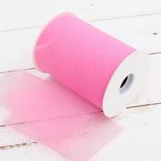 Threadart Premium Soft Tulle Mega Roll - 6" x 100 Yards (300ft) Fabric - For Wedding, Parties, Costumes, and Decoration - Hot Pink