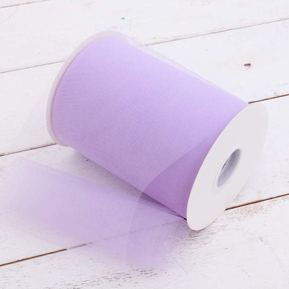 Threadart Premium Soft Tulle Mega Roll - 6" x 100 Yards (300ft) Fabric - For Wedding, Parties, Costumes, and Decoration - Lavender