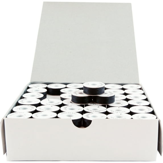 Threadart Prewound Embroidery Bobbins - 144 Count Per Box - Black Cardboard Sided - L Style - 6 Options Available