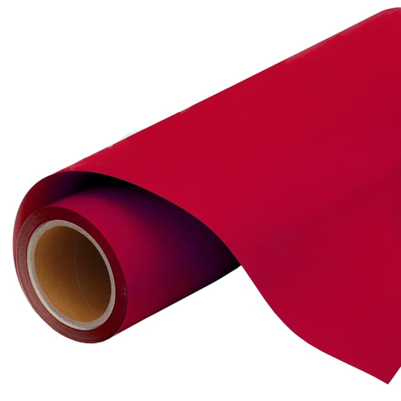 Threadart Red 20" Wide Heat Transfer Vinyl Film HTV | Solid Color | Custom Cut Roll 20" Wide By The Yard | Compatible with Cricut Explore and Maker, Silhouette Cameo, & Large Format Cutters