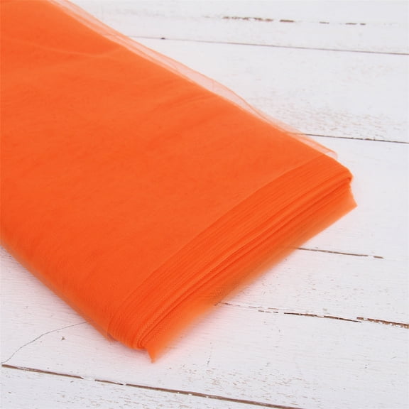 Threadart Tulle Bolt - 54" by 20 Yards (60 ft) Fabric for Wedding and Decoration - Orange
