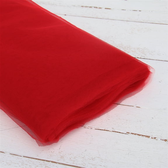 Threadart Tulle Bolt - 54" by 20 Yards (60 ft) Fabric for Wedding and Decoration - Red
