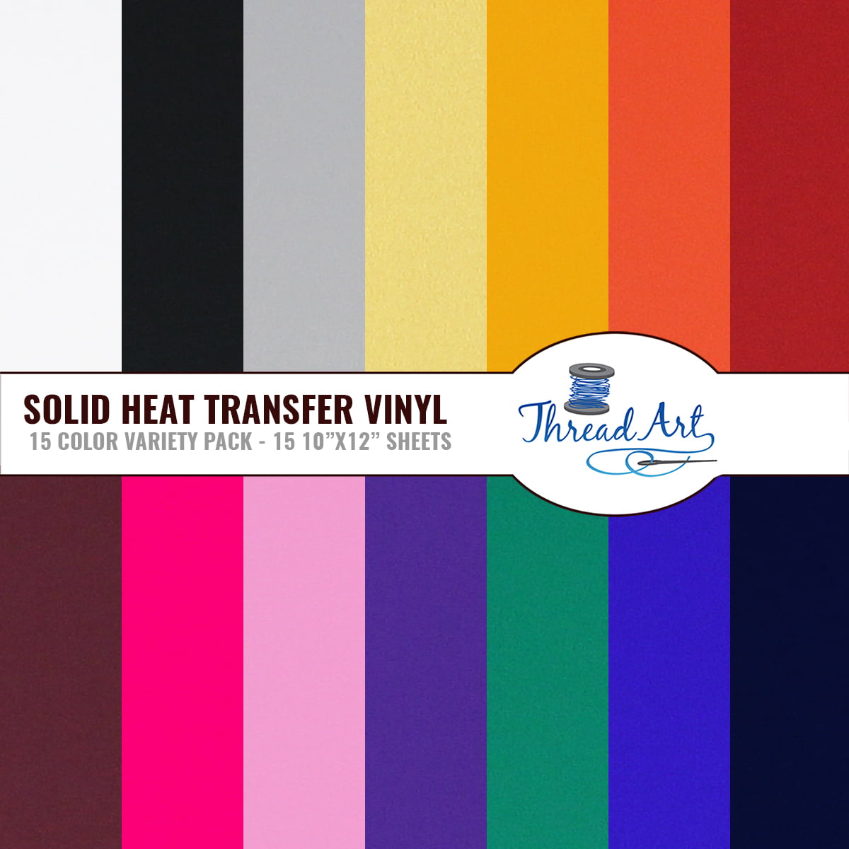 Kassa HTV Heat Transfer Vinyl - 30 Sheets (12 x 10) - Iron on Vinyl for Cricut