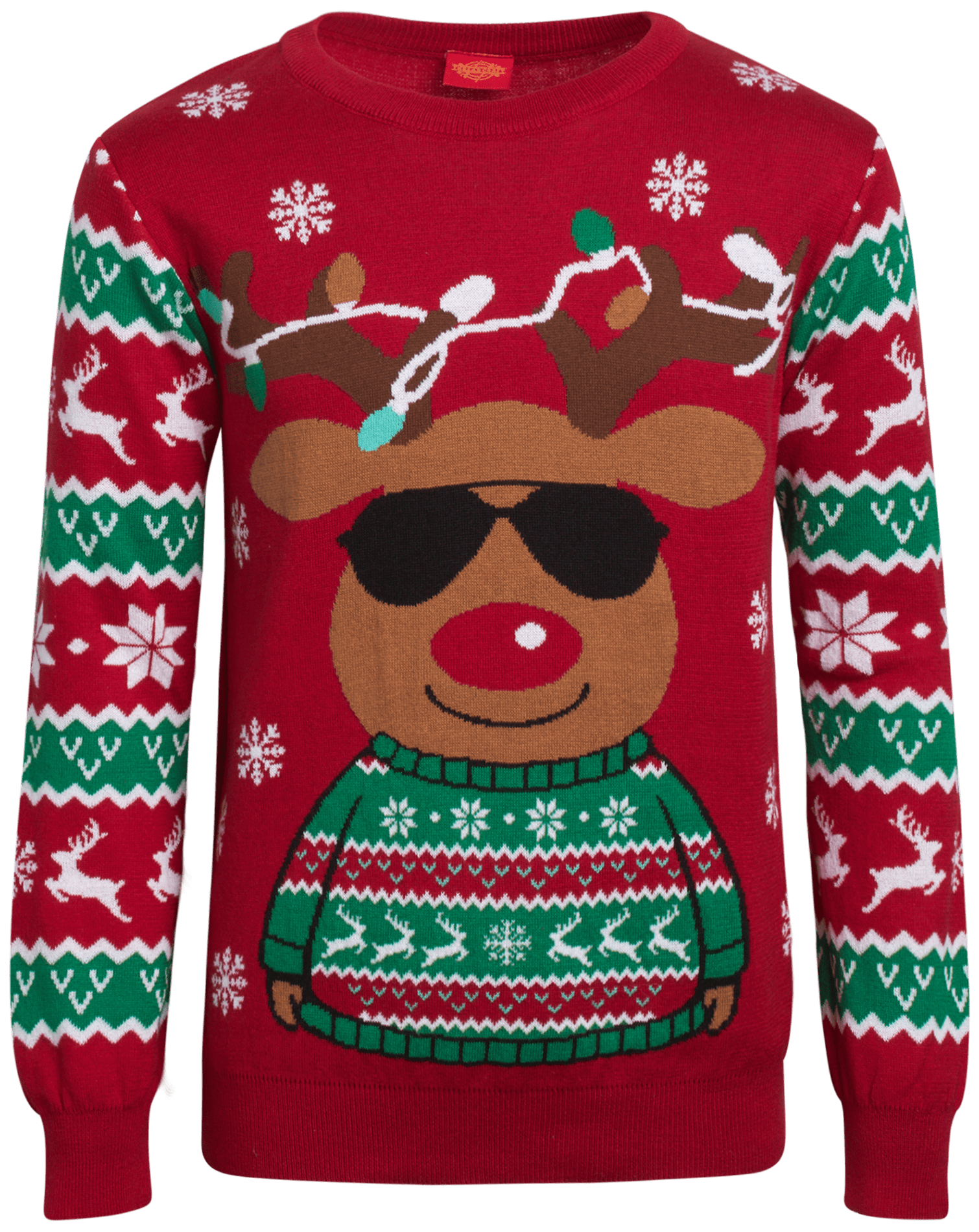 Ugly Christmass Rudolf Pattern Crewneck Pullover Sweatshirt Ugly Christmass Rudolf Pattern Crewneck Pullover Sweatshirt