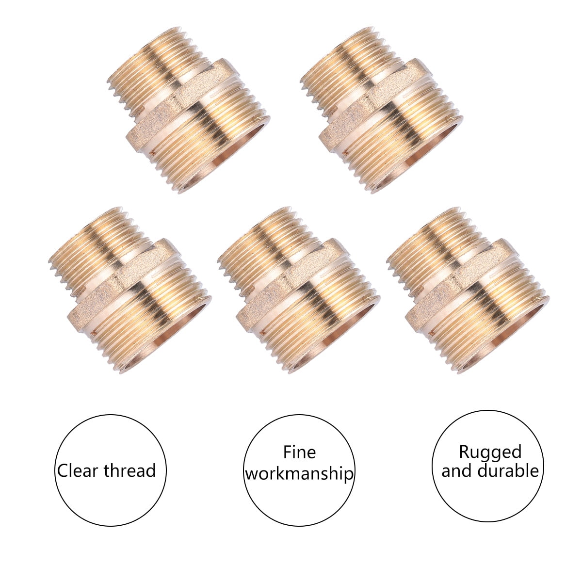 Threaded Brass Coupler 5 Pcs Threaded Brass Coupler Brass Pipe Fitting Male Adapter Brass Crimp
