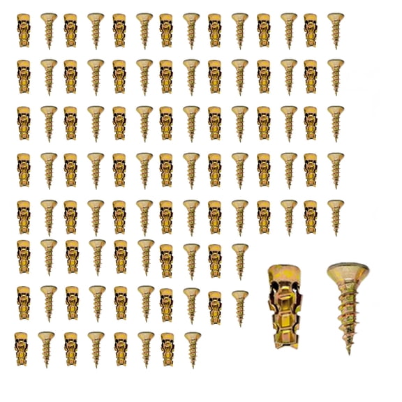 Threaded Cabinet Partition Expansion Screws Heavy Duty Shelf Support Pegs Hardware Kit Hidden Dowels for Wardrobe Cupboard Bookcase DIY Installation 50-Piece Set
