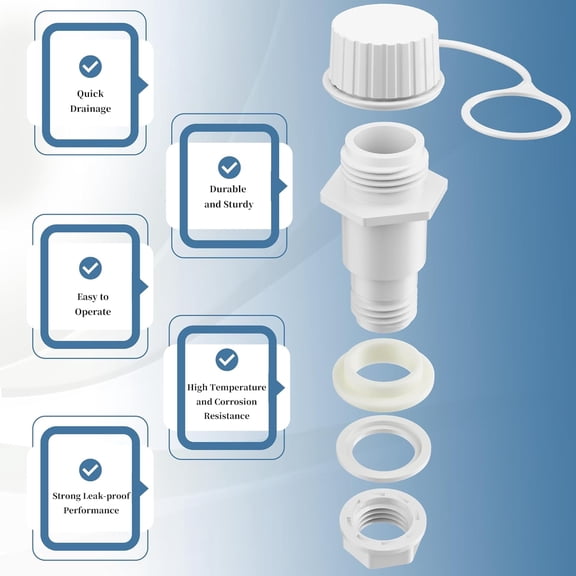 Threaded Drain Plug with Plastic Tethered Cap for Cooler,Compatible with Igloo 50-165 Qt Coolers, Cooler Drain Plug Replacement Parts$$Sport & Recreation Other