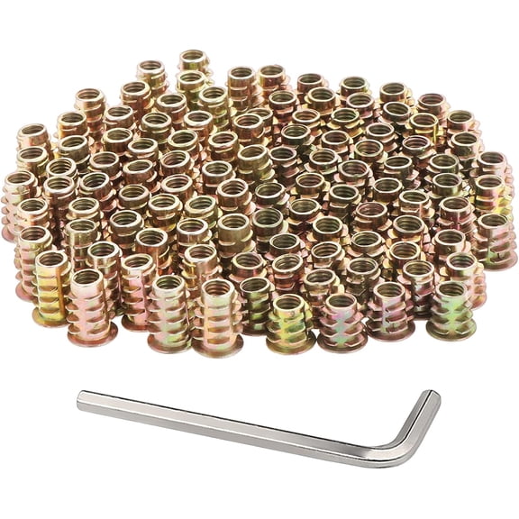 Threaded Fastener Connector For Carpentry And Construction, Heat Resistant Zinc Alloy Hex Socket Nut With Self-Tapping Design For Pine Softwoods Plywood Composition Board And Mdf,