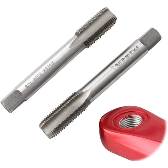 Threaded HSS Tap Set, 9/16''-20 Bicycle Crank Repair HSS Left and Right Threaded Taps for Bicycle Crank Repair,Durable Thread Tap Pedal Repairs Tool,1 Pair(Left & Right)