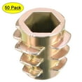 thumbnail image 1 of Threaded Insert Nuts Zinc Alloy Hex-Flush M5 Internal Threads 10mm Length 50Pcs, 1 of 4