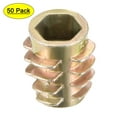 thumbnail image 1 of Threaded Insert Nuts Zinc Alloy Hex-Flush M6 Internal Threads 13mm Length 50Pcs, 1 of 4