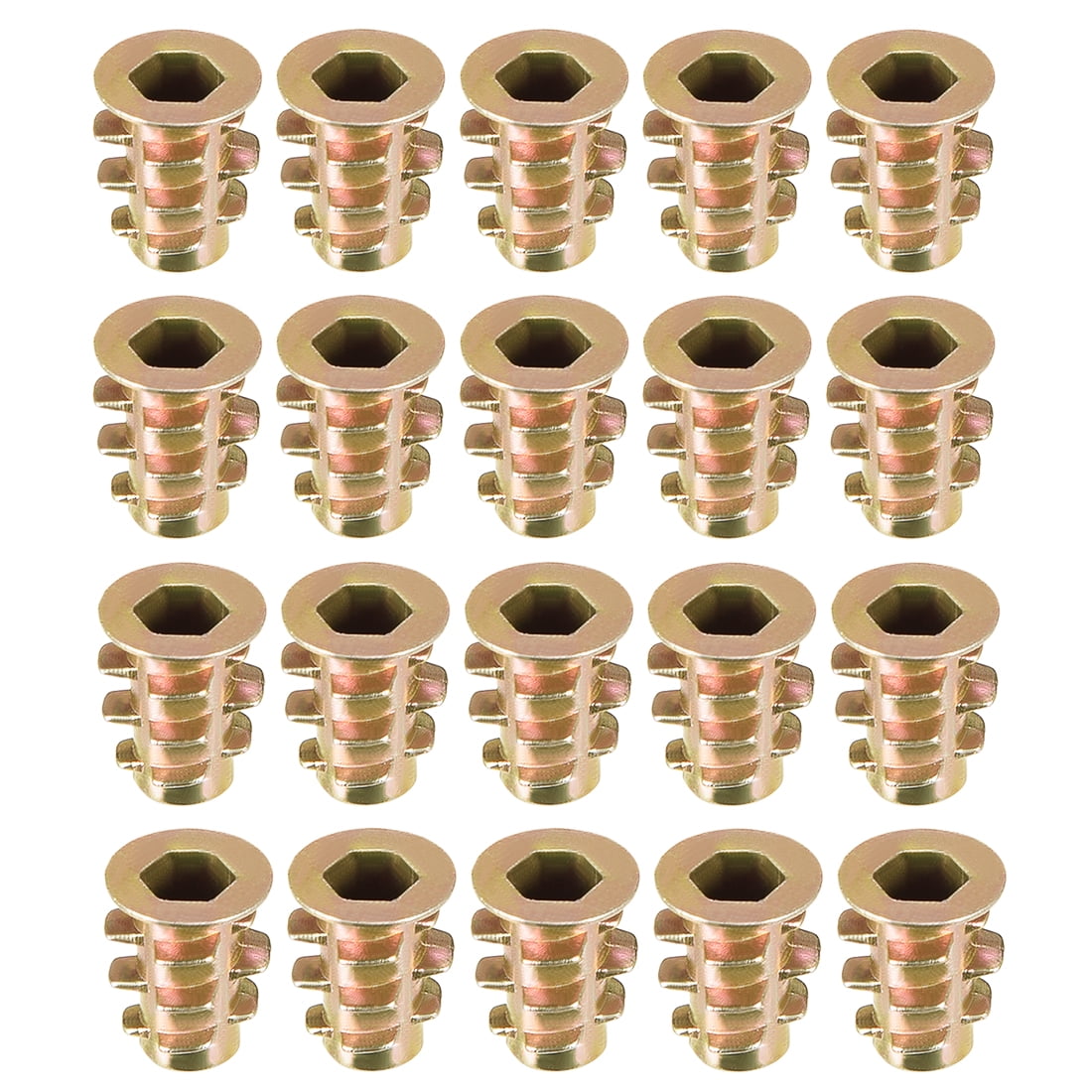 MroMax M4 X 10mm Threaded Insert Nuts - Zinc Alloy Hex Socket Furniture Inserts (50pcs)