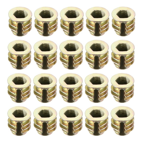 Threaded Insert Nuts Zinc Alloy Hex Socket M4 Internal Threads 8mm Length 20Pcs