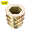 thumbnail image 1 of Threaded Insert Nuts Zinc Alloy Hex Socket M6 Internal Threads 10mm Length 20Pcs, 1 of 4