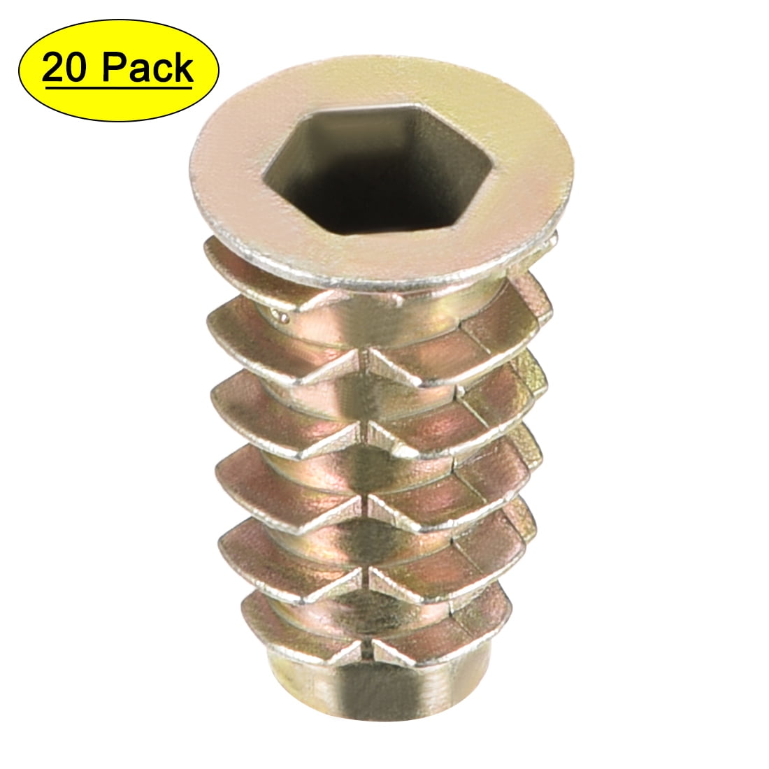 Threaded Insert Nuts Zinc Alloy Hex Socket M6 Internal Threads 19mm