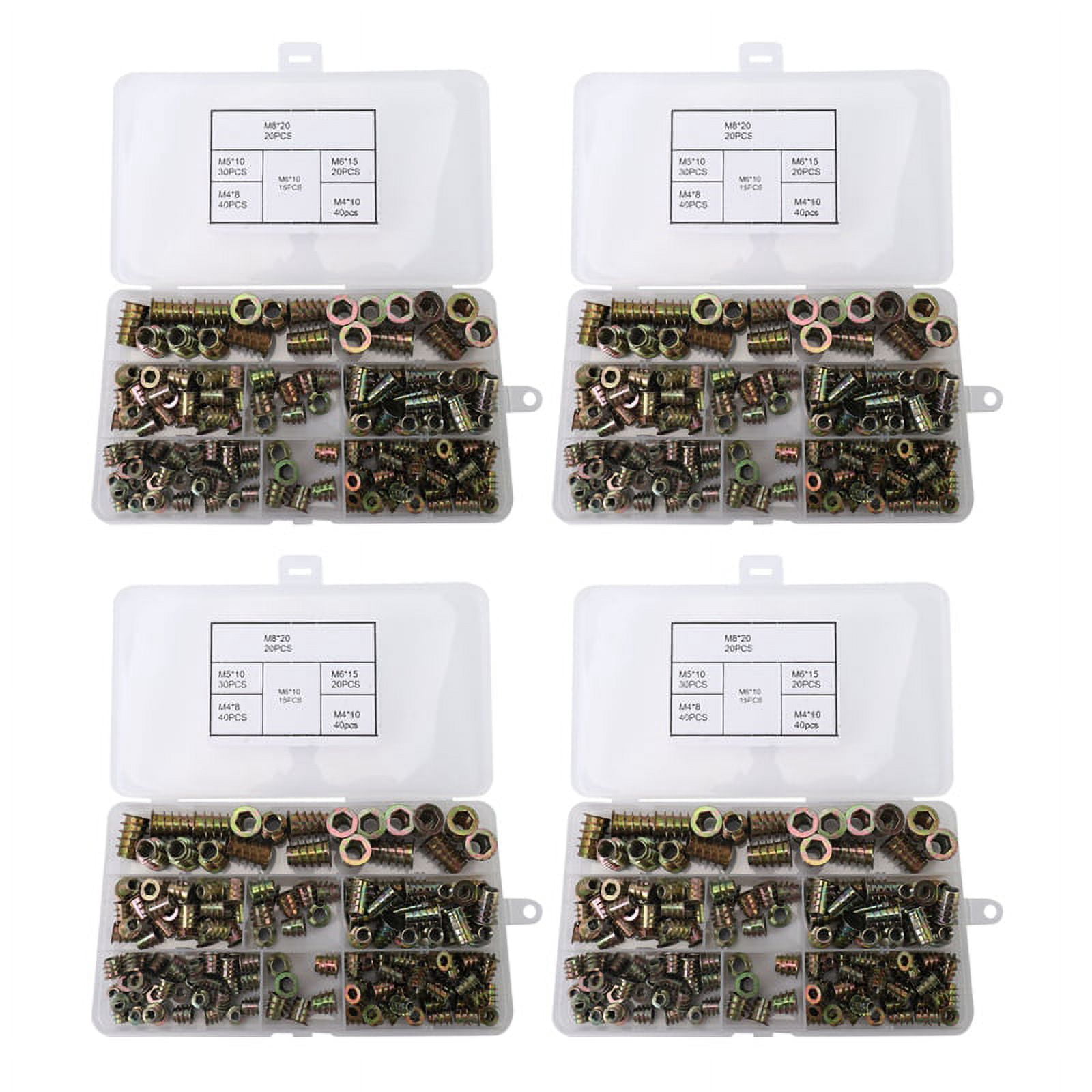 Threaded Inserts Nuts, Wood Insert Assortment Tool Kit, /M5/M6/M8 Furniture Screw Inserts Bolt Fastener(660 PCS)