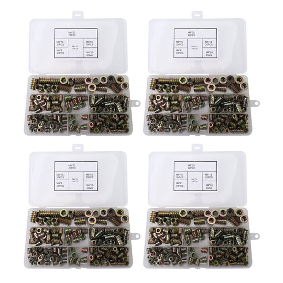 Threaded Inserts Nuts, Wood Insert Assortment Tool Kit, /M5/M6/M8 Furniture Screw Inserts Bolt Fastener(660 PCS)