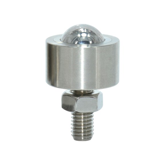 Threaded Mount Ball Transfer Bearing with Steel Housing for Fixture Bases and Guided Material Travel Use Tasks