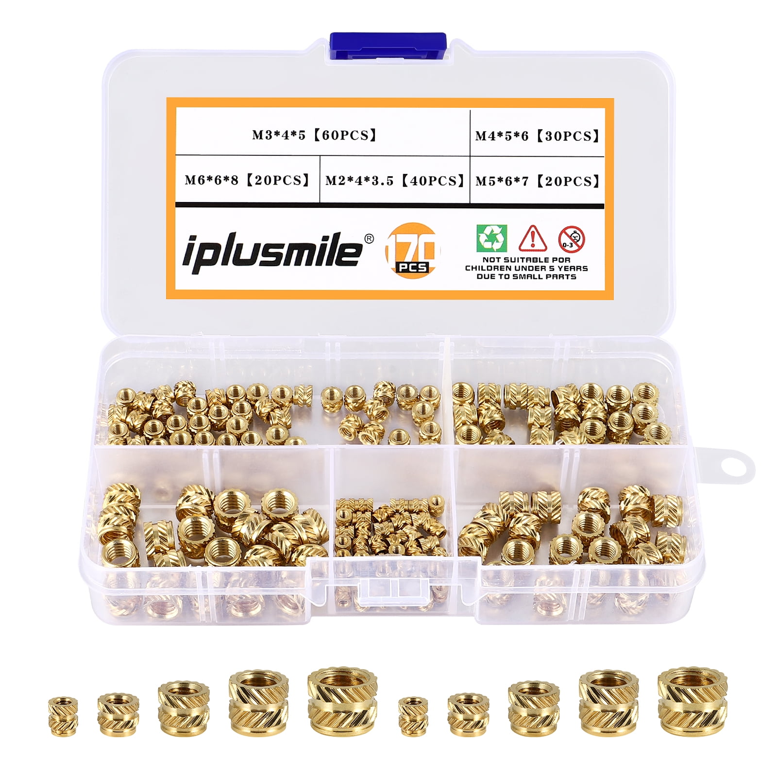 Threaded Nuts Insert Inserts Brass Knurled Nut Embedment Heat Set