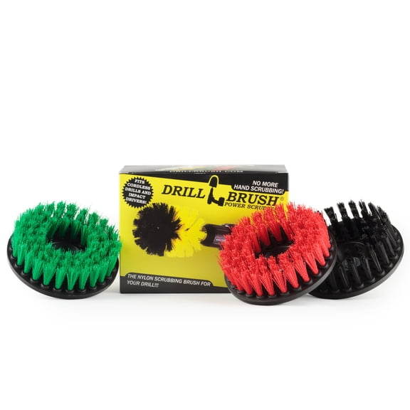 Threaded Professional and Contractor Scrub Brushes fit Electric and Air Pneumatic Dual Action Rotary Polishers and DA machines by Drillbrush