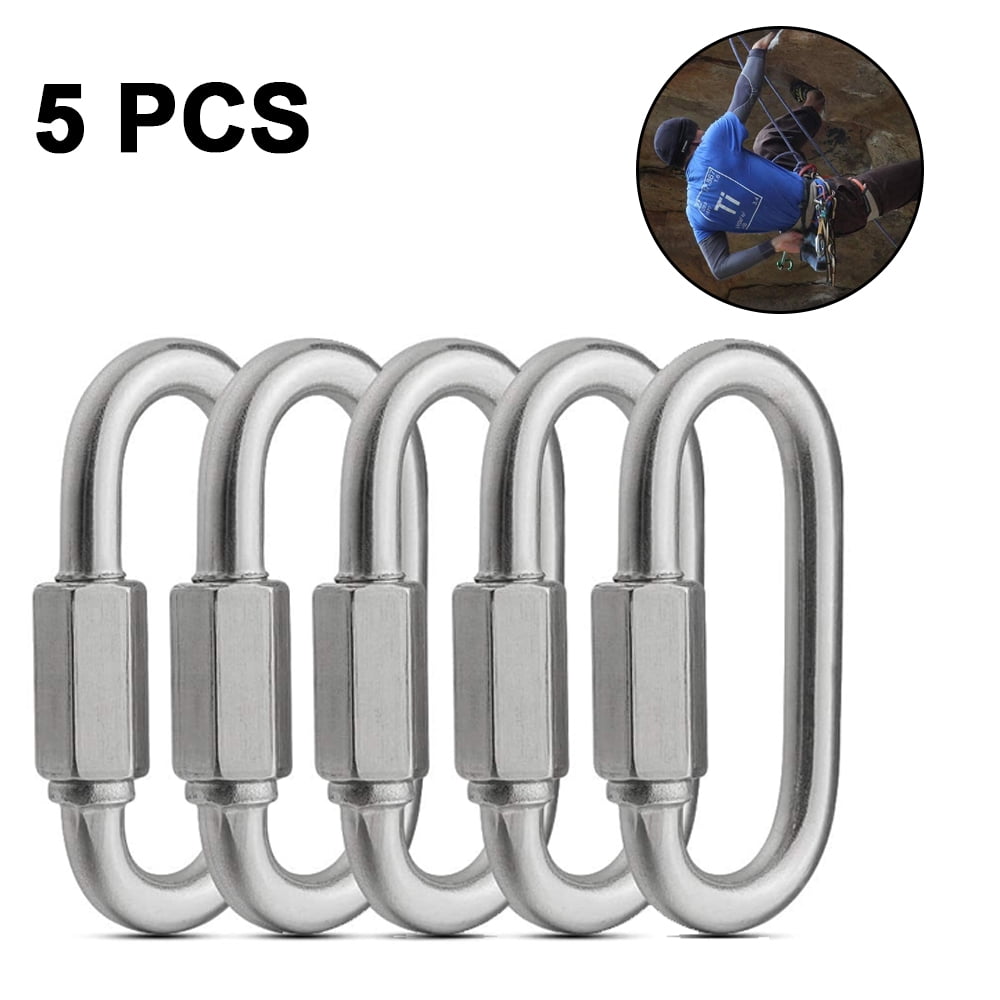 Threaded Quick Link, Stainless Steel Oval Locking Carabiner Clip, Tow ...