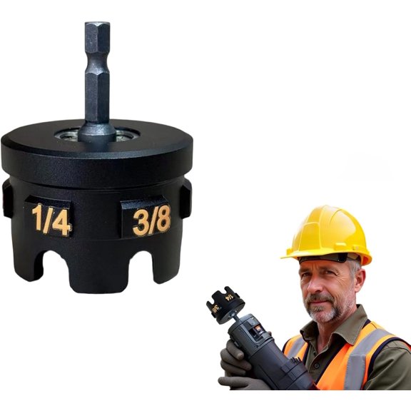 Threaded Rod Nut Runner, Nut Zipper Drill Attachment for Fast Nuts and Bolt Removal, Nuts Runner for Impact Drill for 1/4", 3/8", 1/2" Threaded Rods, for Conduit Racks, Strut Systems