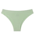 thumbnail image 1 of Threaded Thong for Women Low Waist Underpanties Loose Brifes Solid Color Underwear, 1 of 3