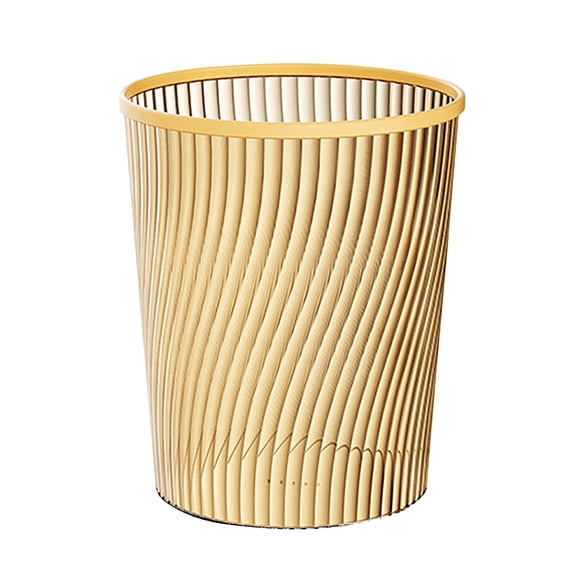 Threaded Trash Can Lightweight Waste Basket Durable Garbage Bin For Kitchen Office Bedroom Bathroom(Gold-21.3X25X18Cm)