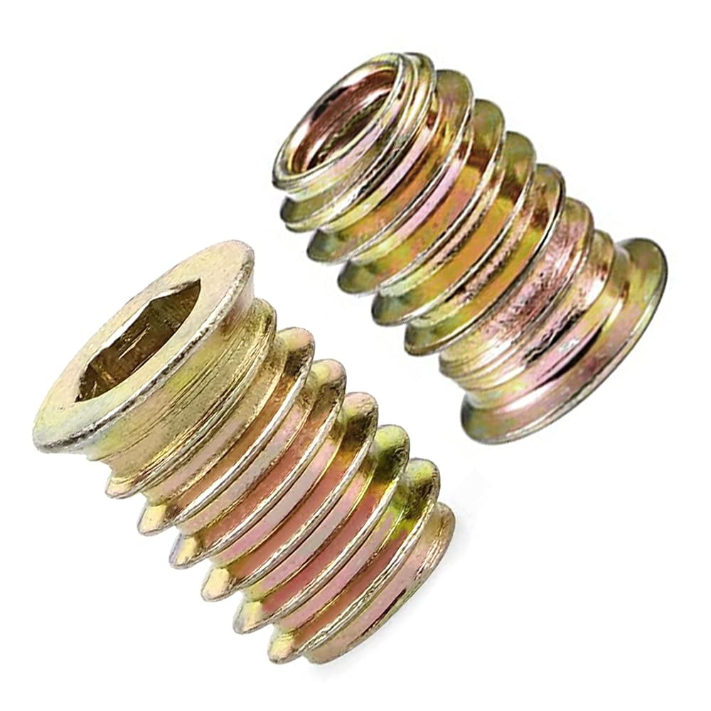 Threaded Wood Inserts, M8*20mm Zinc Alloy Furniture Screw Inserts ...