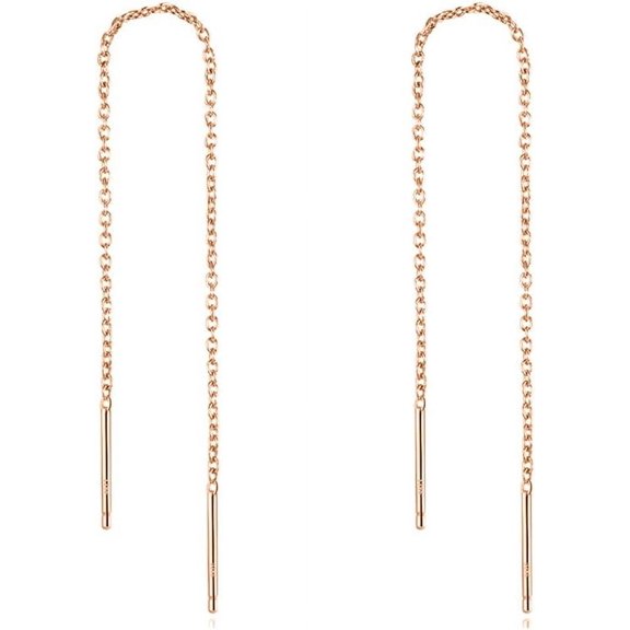 Threader Earrings Sterling Silver Chain -Earrings For Women Dangle Earrings Thread Dangling Threaded Long Chain Earring Nickel Free Hypoallergenic Ear For Women[Z1]
