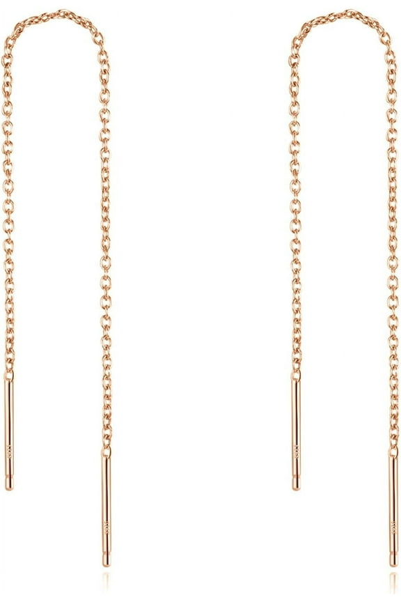 Threader Earrings Sterling Silver Chain -Earrings For Women Dangle Earrings Thread Dangling Threaded Long Chain Earring Nickel Free Hypoallergenic Ear For Women[Z1]