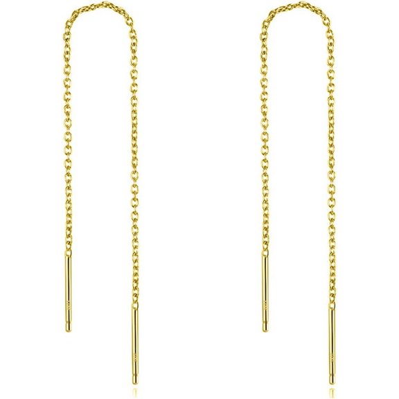 Threader Earrings Sterling Silver Chain -Earrings For Women Dangle Earrings Thread Dangling Threaded Long Chain Earring Nickel Free Hypoallergenic Ear For Women[Z1]