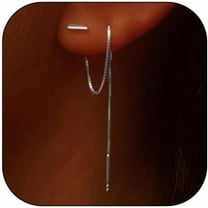 Threader Earrings for Women Dainty Gold Chain Earrings Long Dangle Earrings Trendy Rhinestone CZ Jewelry Christmas Gifts