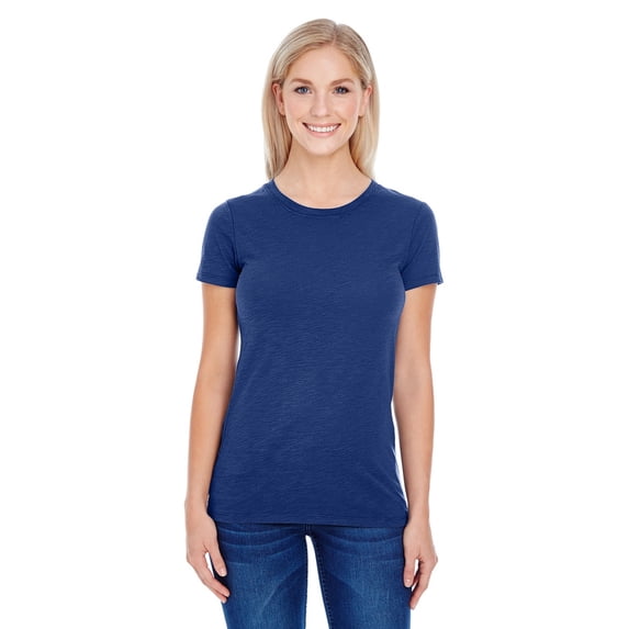 Threadfast Apparel 201A Ladies Slub Jersey Short-Sleeve T-Shirt - Navy Slub - X-Large