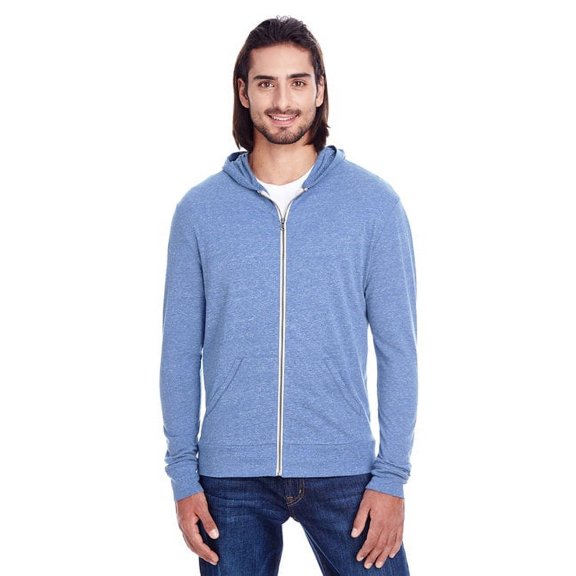 Threadfast Apparel 302Z Unisex Triblend Full-Zip Light Hoodie (2 PACK)