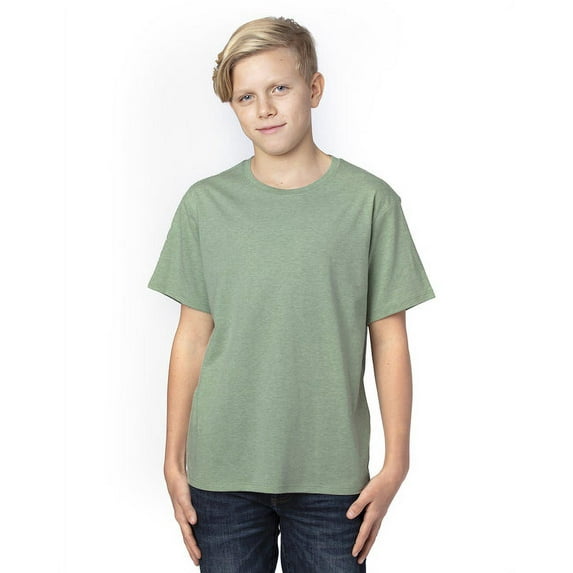 Threadfast Apparel 600A Youth Ultimate CVC T-Shirt-Army Heather-L