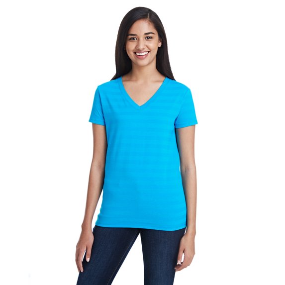 Threadfast Apparel Ladies' Invisible Stripe V-Neck T-Shirt - 252RV