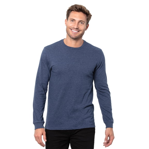 Threadfast Apparel T3001 Epic CVC Long Sleeve T-Shirt-Heather Navy-S